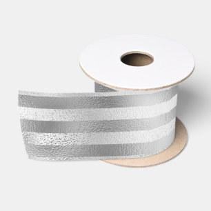 Beautiful Silver Striped Wedding  Satin Ribbon