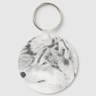 Beautiful Silver Wolf Keychain