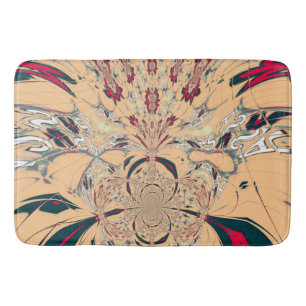 Beautiful simple floral motif personalized design bath mat