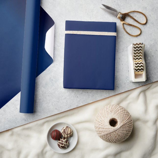 Beautiful Simple Sheen Navy Blue Satin Wrapping Paper (Crafts)