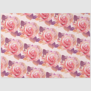 Beautiful Single Pink Rose Tissue Paper