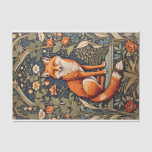 Beautiful Sitting Red Fox William Morris Inspired  Tissue Paper
