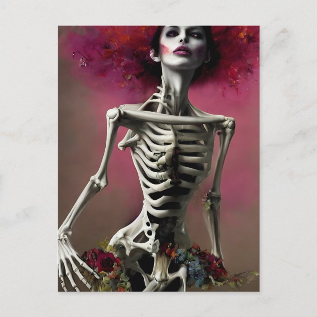 Beautiful Skeletal Woman Postcard (Front)