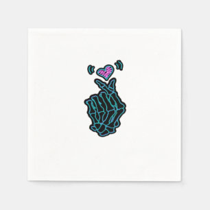 Beautiful Skeleton Hands With A Heart Signal For H Napkin