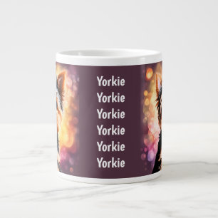 Beautiful Sketch of a Yorkie Dog Large Coffee Mug