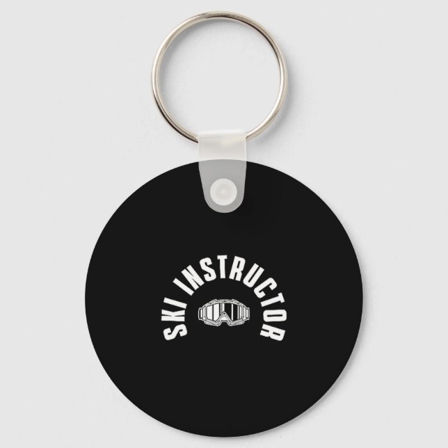 Beautiful ski pocket design ski lessons skier keychain (Front)