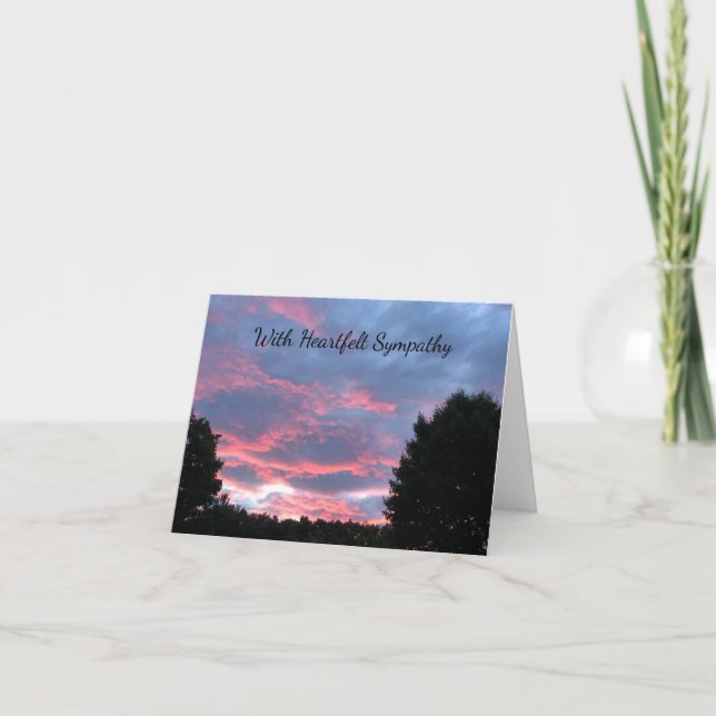 Beautiful Skies Sympathy Card. Personalize! Note Card (Front)