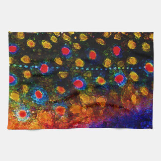 "Beautiful Skin, Brook Trout" by James Lady Kitchen Towel