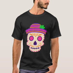 Beautiful Skull with Sombrero Día de los Muertos T-Shirt