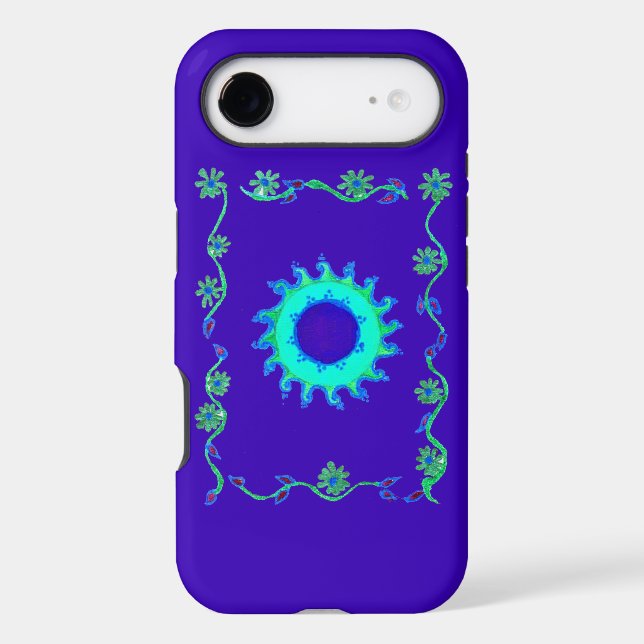 Beautiful sky blue floral design (Back)