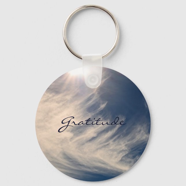 Beautiful Sky & Gratitude Inspires Custom Keychain (Front)