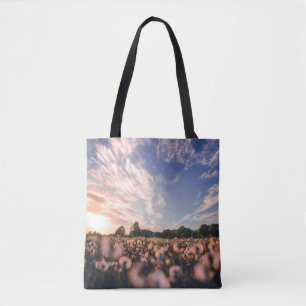 beautiful sky over the plain tote bag
