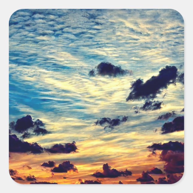 Beautiful Sky Square Sticker (Front)