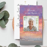 Beautiful Sky Sunset Funeral Memorial Prayer Card<br><div class="desc">A beautiful prayer card to give to family and friends as a funeral keepsake. Design features a photo on the front framed by a stunning sunset background (easily replace with your own background photo). Add your beloved one's name, custom text, favourite poem or scripture to create a truly unique remembrance....</div>