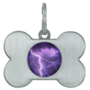 beautiful sky, thunder pet ID tag