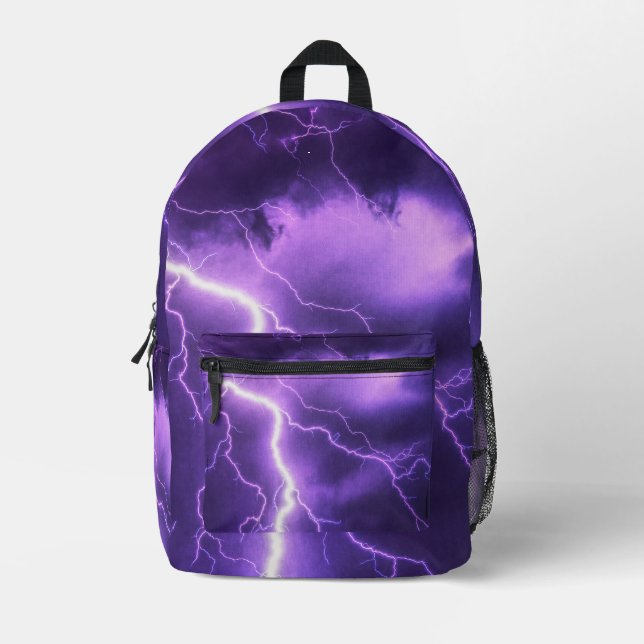 beautiful sky, thunder printed backpack (Front)