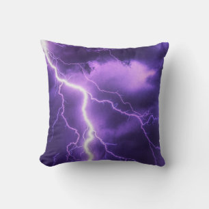 beautiful sky, thunder throw pillow