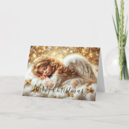 Beautiful Sleeping Angel Holiday Card