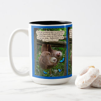 Beautiful Sloth Scripture: Ephesians 4:32 Two-Tone Coffee Mug