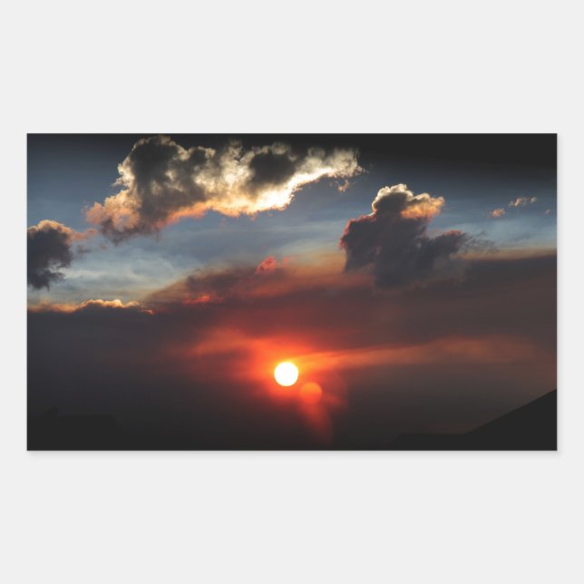 beautiful smokey sunset photo sticker (Front)