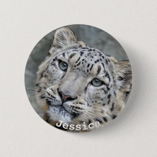 Beautiful Snow Leopard 2 Inch Round Button