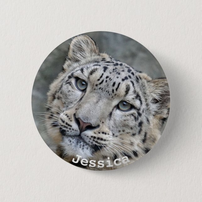 Beautiful Snow Leopard 2 Inch Round Button (Front)