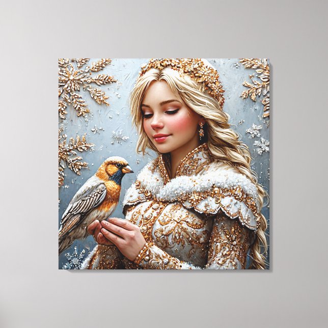 Beautiful Snow Maiden Canvas Print (Front)