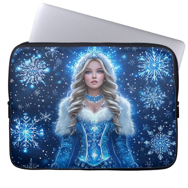 Beautiful Snow Maiden Laptop Sleeve (Front)
