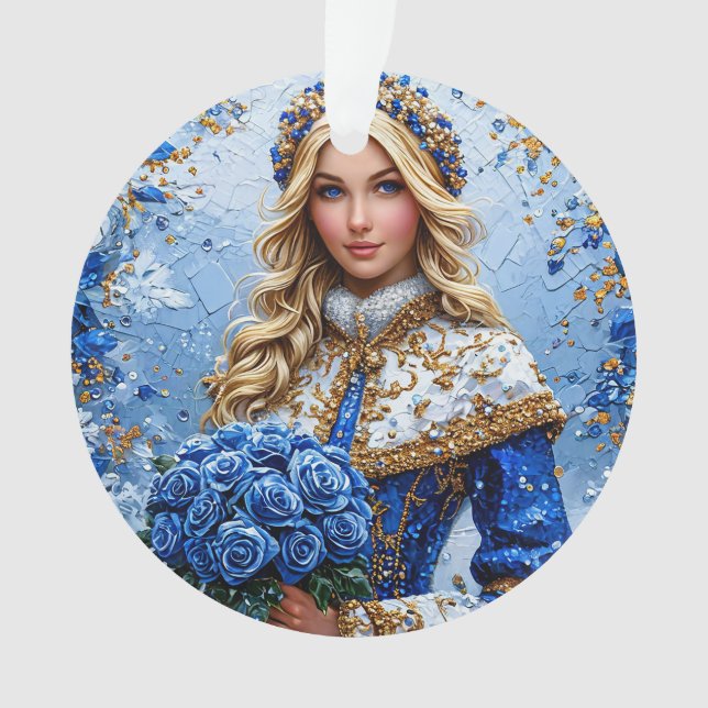 Beautiful Snow Maiden Ornament (Front)