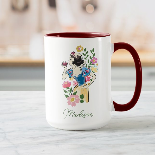 Beautiful Snow White Floral | Add Your Name Coffee Mug (Creator Uploaded)