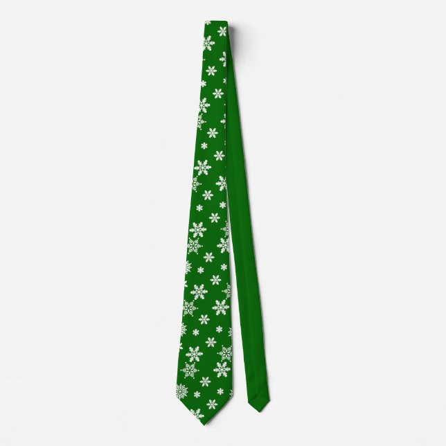Beautiful Snowflake Pattern Christmas Tie (Front)