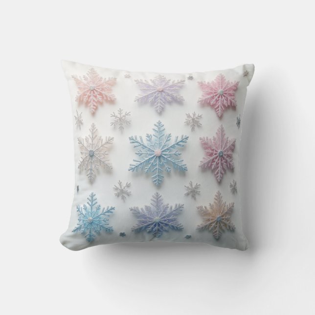 Beautiful snowflake pattern cushion (Front)