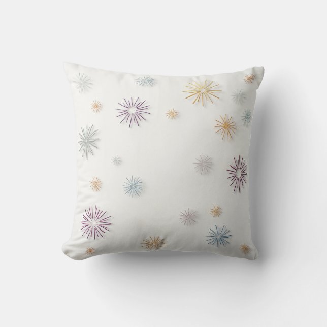 Beautiful snowflake pattern cushion (Front)