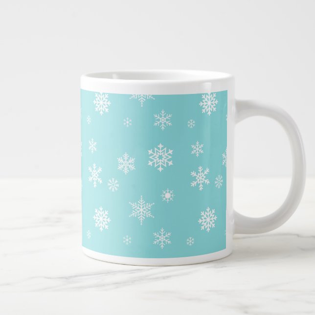 Beautiful Snowflake Pattern Large Coffee Mug (Right)