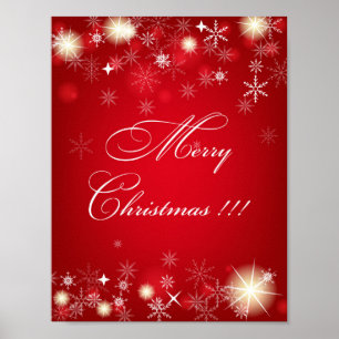 Beautiful Snowflakes & sparkling Stars Christmas Poster