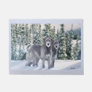 Beautiful Snowy Irish Wolfhound Scene Doormat