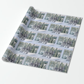 Beautiful Snowy Irish Wolfhound Scene Wrapping Paper