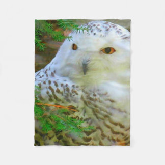 Beautiful Snowy Owl Fleece Blanket