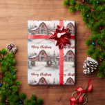 Beautiful Snowy Winter Rustic Red Barn Christmas Wrapping Paper<br><div class="desc">Beautiful Snowy Winter Rustic Red Barn Merry Christmas Wrapping Paper</div>