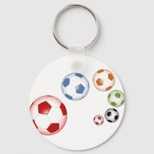 Beautiful soccer (football) set of balls keychain