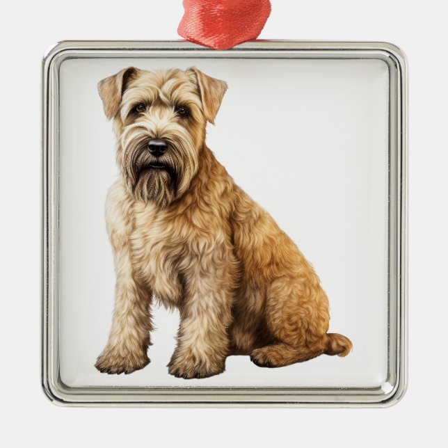 BEAUTIFUL SOFT COATED WHEATEN TERRIER DOG METAL ORNAMENT (Front)