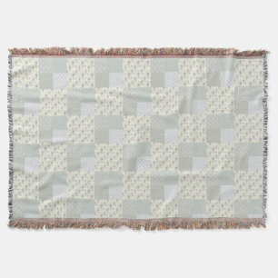 Beautiful soft green patchwork design throw blanket