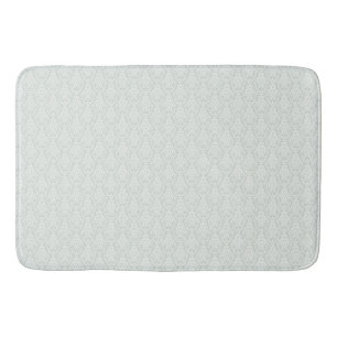Beautiful soft muted green beige damask bath mat