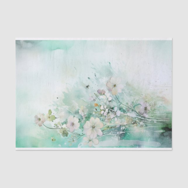 Beautiful, soft pastel shaded flowers tissue paper (Front)