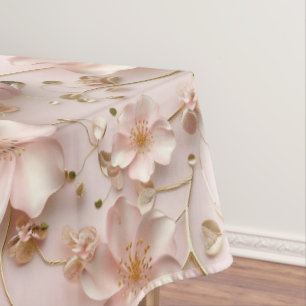 Beautiful Soft Pink Pastel Floral Tablecloth