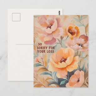 Beautiful Soft Wildflowers Flowers SORRY FOR LOSS Postcard