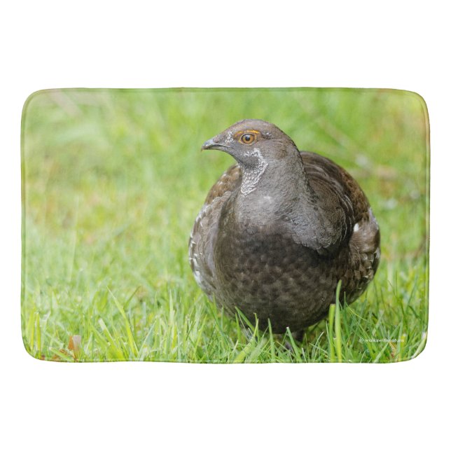 Beautiful Sooty Grouse in the Grass Bath Mat (Front)