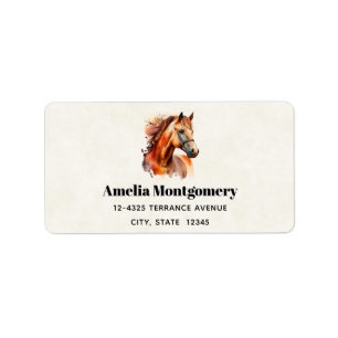 Beautiful Sorrel Horse Portrait Address Label