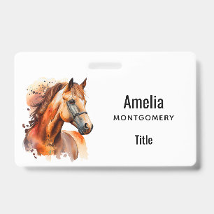 Beautiful Sorrel Horse Portrait Badge