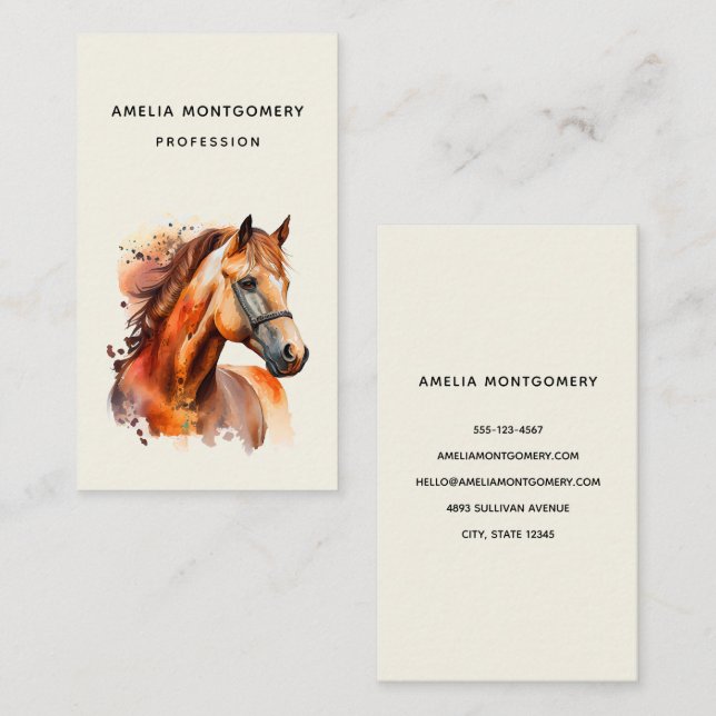 Beautiful Sorrel Horse Portrait Business Card (Front/Back)